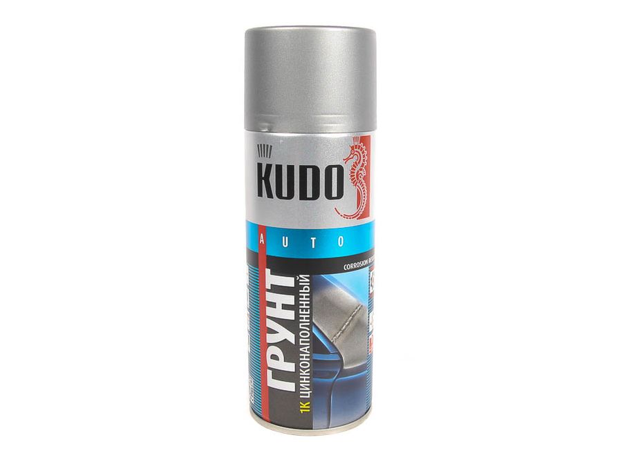 Грунт спрей (520 мл) акриловый серый  "KUDO" 1К  цинконаполненный