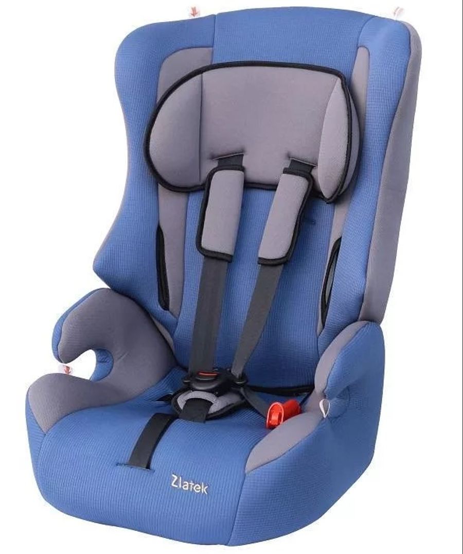 Кресло детское автомобильное "ZLATEK" "Atlantic" (синий) (от рождения до 12лет) до 36кг