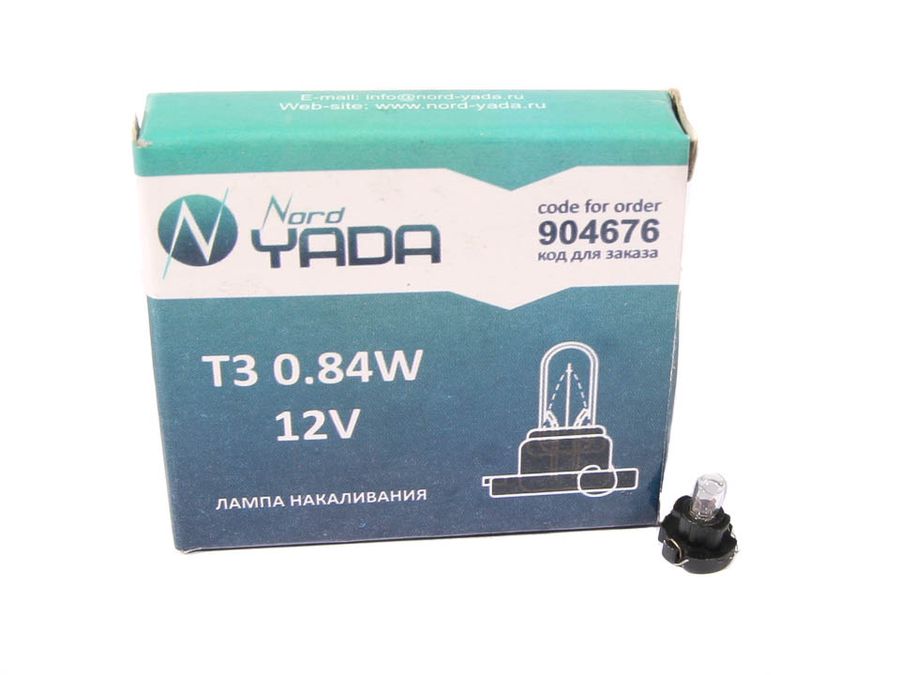 Лампа А 12-1,2 W1,2W 12V б/цок. в патроне T3 (панель приборов) "микрушка" "YADA"