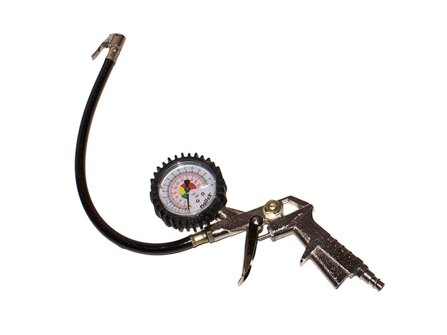 Манометр-пистолет для накачивания колес с манометром, наконечник "EURO"
