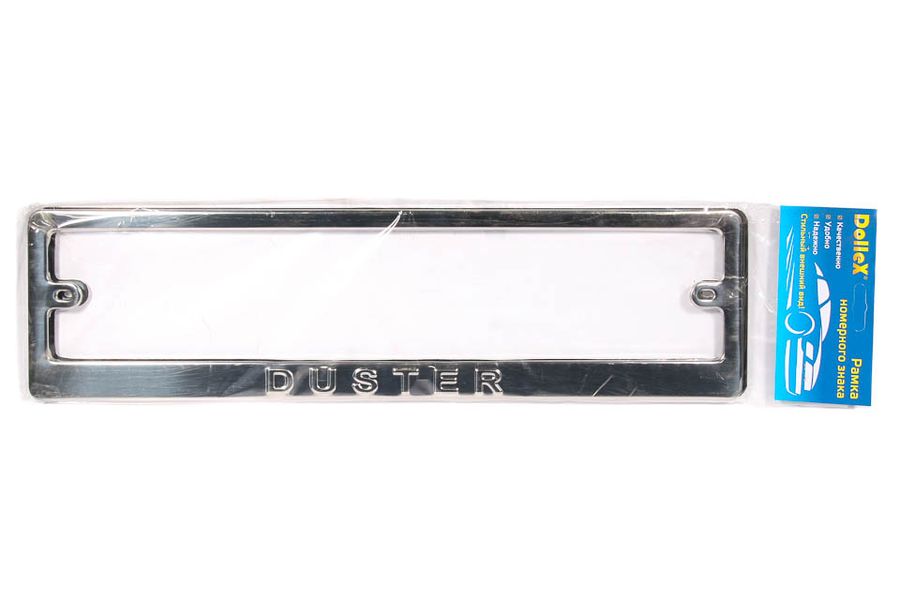 Рамка номерного знака безадаптерная нержавеющая сталь штамп 'Duster' (уп. 2 шт.)