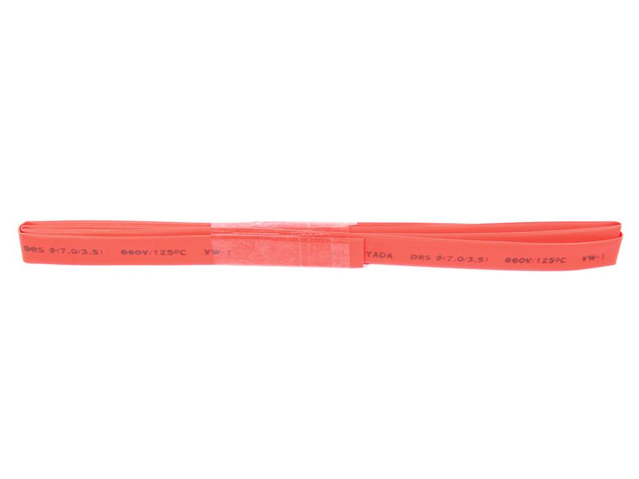 Трубка термоусадочная  7,0 мм/3,5 мм длина 1м красная "YADA"