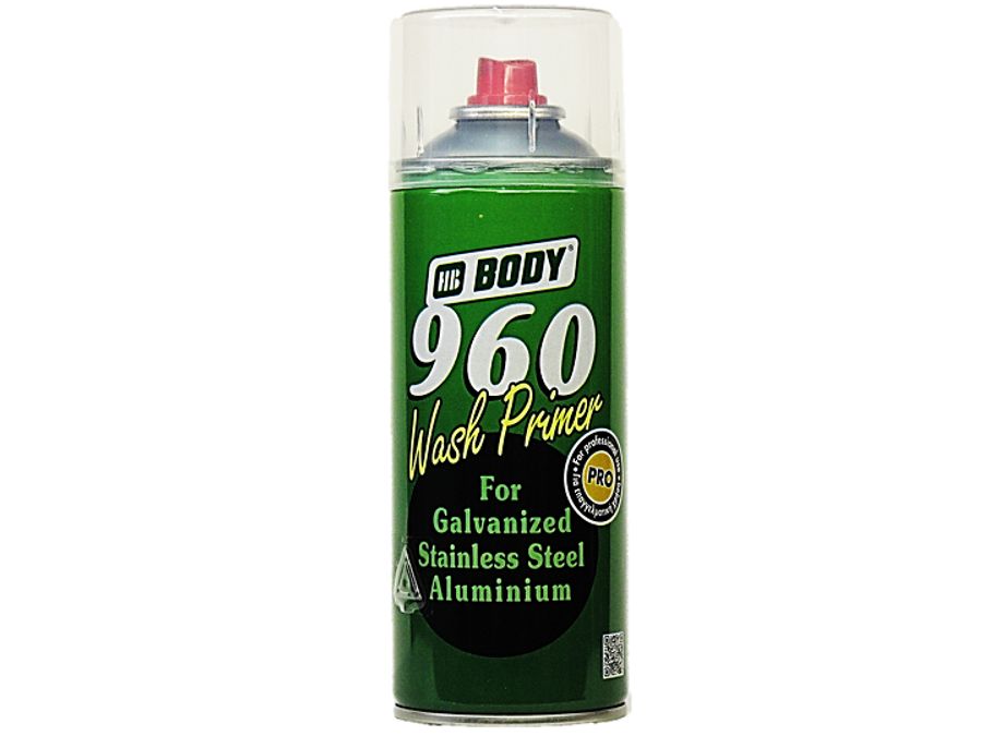 Грунт спрей (400 мл) желто-зеленый "BODY" 960 Wash Primer 2К  кислотоотверждаемый антикоррозийный праймер
